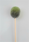 Kunstig dekorativ citrus / sukker / frost. Ø ca. 4 x 5 cm. På træpind.