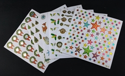 Stickers / klistermærker. 6 ark med mange jule / vinter motiver.