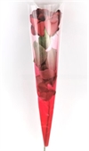  Rosenposer. 5 stk. Ca. 60 cm. Til en enkelt rose..  Rød med overgang til klar.