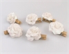 6 Stk. mini klemmer med dekorations glitter rose. Klemmerne måler 3,5 cm. Blomst ca. 3 cm.