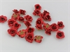 Små dekorations blomster. Rød. Ø ca. 2 cm. Ca. 24 stk.
