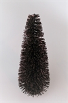 Kobber brunt glitter dekorations juletræ på træ fod. Højde ca. 26 cm.