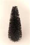 Kobber brunt glitter dekorations juletræ på træ fod. Højde ca. 35 cm.