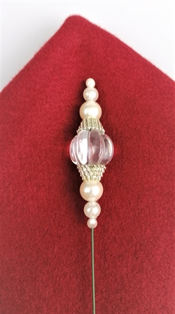 Dekorations stik pynt. Perler og akryl  prisme. Selve perlerne og prismen måler ca. 9 cm.