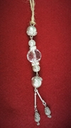 Pedant ophæng med perler, akryl diamant m.m. Længde uden snor. ca. 13 cm.
