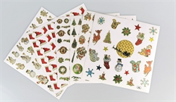 Stickers / klistermærker. 6 ark med mange jule / vinter motiver.