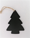 Et stk fladt sort træ  juletræ med snor. Ca højde. 11 cm. Som pris skilt m.m.