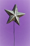 Et stk. dekorations stjerne. Stik pynt. Ø ca. 10 cm.