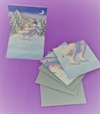 3 Stk. POP UP Julekort. De 3 kort har samme jule /vinter motiver. Ca. 8 x 8 cm.cm. Med kuverter.