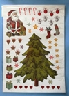  A. Vinduesdekoration 1 ark. Juletræ, pakker,stjerner, kugler m.m.Arket måler 35 x 25 cm.