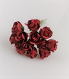 Et bundt med 12 stk. Røde Papirs blomster på tråd. Blomst ca. 1,5 cm.