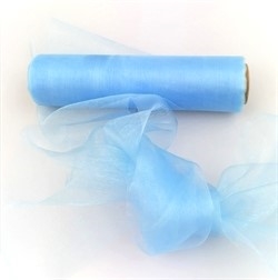  9 Meter Organza. Lys blå. Brede 36 cm. 