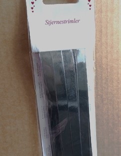 STJERNESTRIMLER.  Brede en cm. Sølvfarvede.