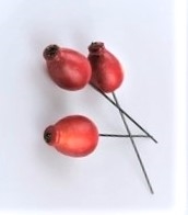 3 Stk.store  kunstige dekorations bær på tråd. Ca. mål pr. Bær 3 cm. Flotte i dekorationer.