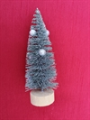 Dekorations mini "Sølv juletræ" på fod. Højde Ca. 14 cm.