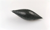 Stor. Dekorations glas dråbe sort. Med frost look. L ca. 20 cm Ø på midten af dråben ca. 6 cm.