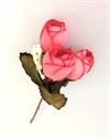 Plast stilk med 3 stk. blomster hoveder lavet af kunst stoft Velegnet som stik pynt i dekorationer. Ude som inde.