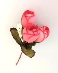 Plast stilk med 3 stk. blomster hoveder lavet af kunst stoft Velegnet som stik pynt i dekorationer. Ude som inde.
