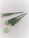 Grønne plast reagensglas 3 stk. Orkide rør. Ca.15 cm. med hætte.