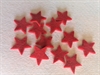12 Stk. røde filt stjerner ca. 3 cm.
