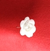 Glitter/ frostet 1 Stk. Hvid rosenhoveder på nål. Ø 4,5 cm.