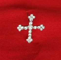 Et stk. Flot Dekorations kors med glittersten.  Korset måler ca. 3 x 2,5 cm.+ Lang nål.