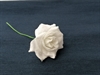 Et stk. hvid glimmer / Glitter dekorations rose. På tråd. Ø ca. 5 cm.