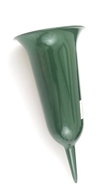  Et stk .Gavvase. Mørk grøn. Højde ca 26 cm. Ø ca 11,5 cm. Uden mønster.