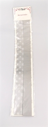 Stjernestrimler mat sølv Samt med sne / iskrystaller.  Brede 3 cm.