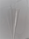  1 stk. Glas fyrfads stage / kegle. Klar glas. Længde ca. 25 cm.