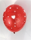 6 stk. rød ballon med hvide hjerter. Stærk ballon.