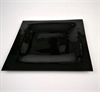 Sort glas fad. Ca. 20 x 20 cm.