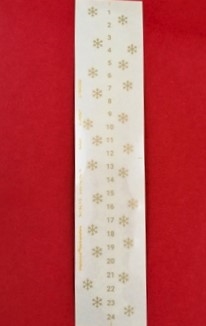 Kalenderlys tal Guld, 21 cm. Overførings tal kalenderlys. Bruges på lys med glat overflade.