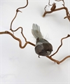 Dekorations fugl med klips. Længde ca. 10 cm. H. ca. 4 cm. Grå.