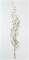 Glitter dekorations gren. sølv farvet. H ca. 30 cm. klip evt. i mindre stykker