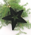 Flot dekorations stjerne sort velour. Ø ca. 14 cm.