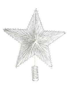 Topstjerne. til juletræ. Ø Ca. 25 cm. Sølvfarvet.