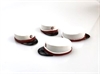 3 stk. Resin studenter huer med bordeaux kant og sort skygge. Ca. 3,5 cm. 