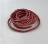  3 meter Cyclame farvet randsyet læder brede 0,5 cm.