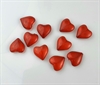 Røde Hjerte perler. Ø 2,5 cm. 10 stk. Akryl.