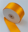 Rulle med flot orange / gul satin dekorations bånd. Brede 4 cm. Ca. 20 meter.