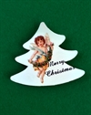 Engel på juletræ . Med magnet. Nostalgi. Ca. 4,5 cm. Velegnet på køleskab