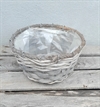 Plantekurv med snor kant.  Ø ca. 20 cm. Højde ca. 10 cm.