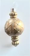 Glas ornament for ophængning. H. ca. 14 cm.