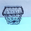 Tråd potte. Metal 13 x 13 x 10 cm. Sort