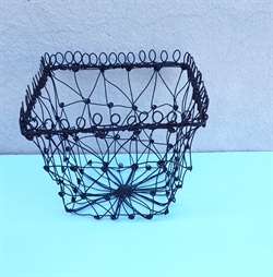 Tråd potte. Metal 13 x 13 x 10 cm. Sort
