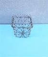 Tråd potte. 8 x 8 x 8 cm. Sølvfarvet.