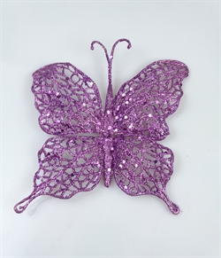 Glimmer sommerfugl. Lilla. Ca. vingefang 15 cm.