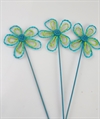 3 stk.Blå/grøn  dekorations stik. Ø ca. 6 cm.