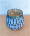 Flot. Glas velegnet som Fyrfad glas. H. 11 Ø ca. 8 cm.